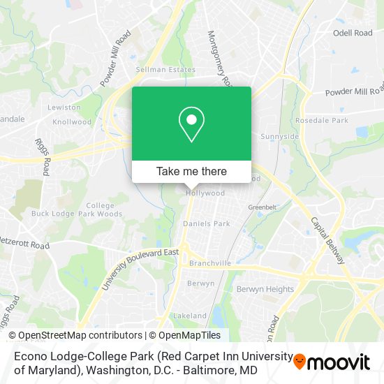 Econo Lodge-College Park (Red Carpet Inn University of Maryland) map