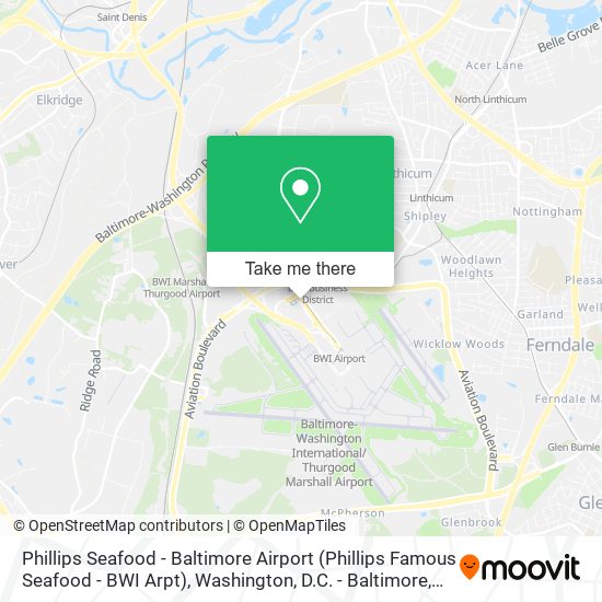 Phillips Seafood - Baltimore Airport (Phillips Famous Seafood - BWI Arpt) map