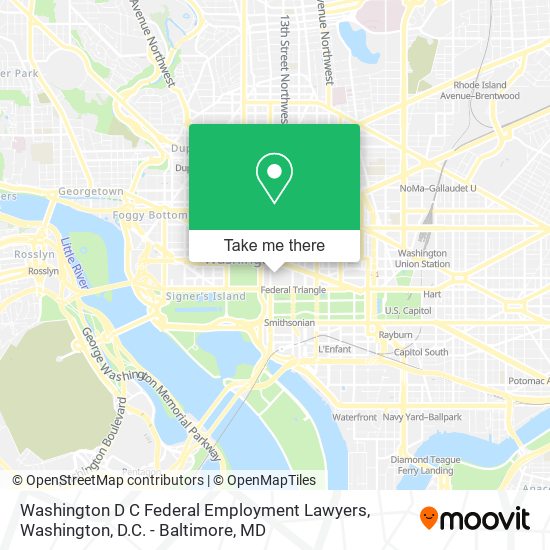 Mapa de Washington D C Federal Employment Lawyers