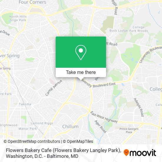 Flowers Bakery Cafe (Flowers Bakery Langley Park) map
