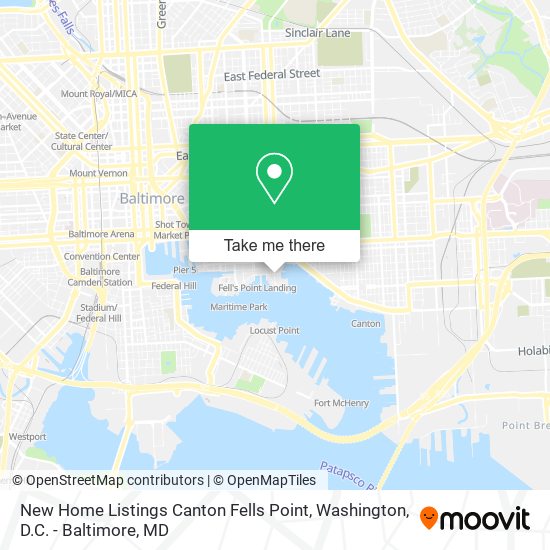 New Home Listings Canton Fells Point map