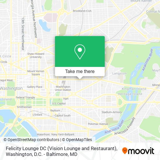 Mapa de Felicity Lounge DC (Vision Lounge and Restaurant)