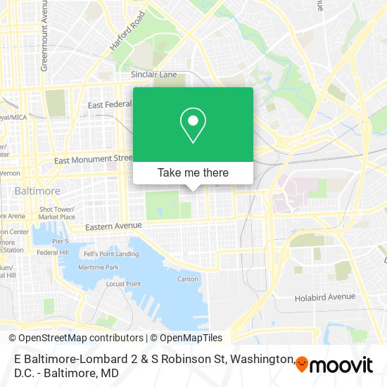 E Baltimore-Lombard 2 & S Robinson St map