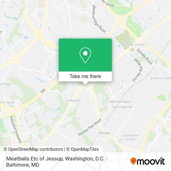 Meatballs Etc of Jessup map