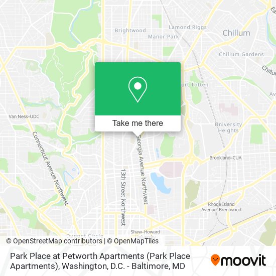 Mapa de Park Place at Petworth Apartments (Park Place Apartments)