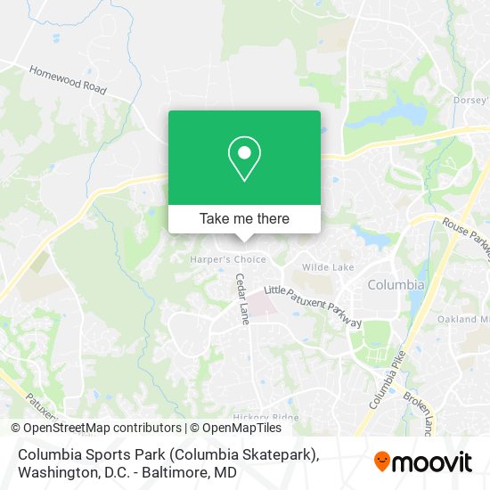 Mapa de Columbia Sports Park (Columbia Skatepark)