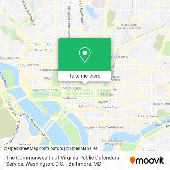 The Commonwealth of Virginia Public Defenders Service map