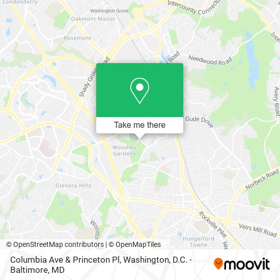 Columbia Ave & Princeton Pl map