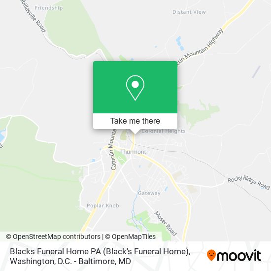 Mapa de Blacks Funeral Home PA (Black's Funeral Home)