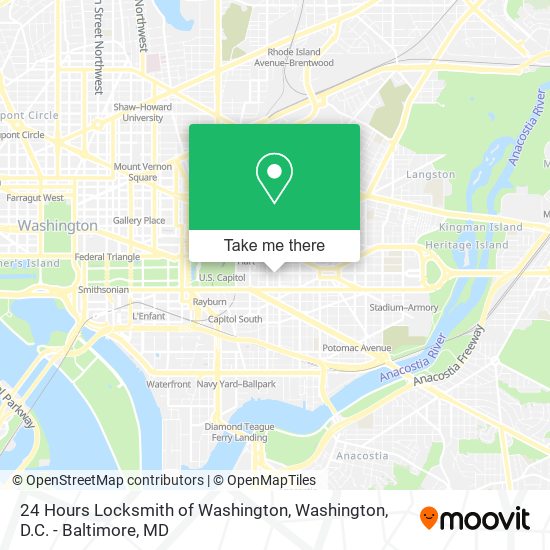 Mapa de 24 Hours Locksmith of Washington