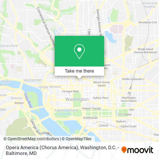 Opera America (Chorus America) map