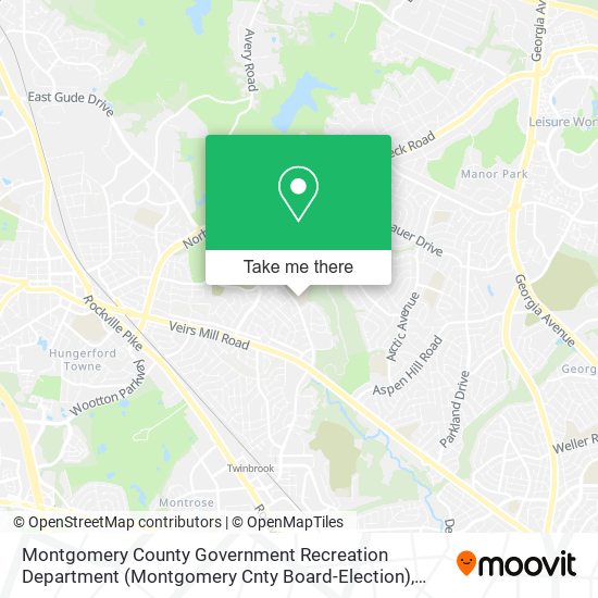 Mapa de Montgomery County Government Recreation Department (Montgomery Cnty Board-Election)