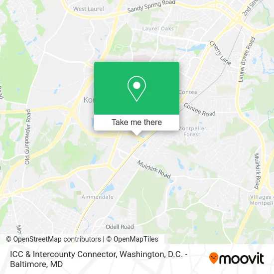 ICC & Intercounty Connector map