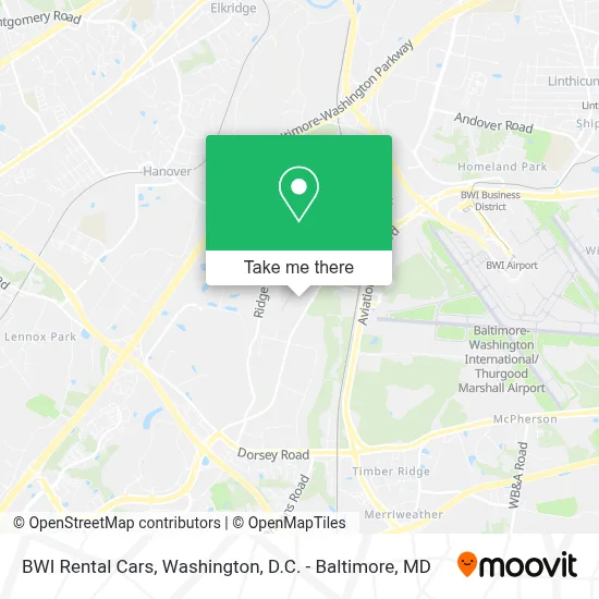 BWI Rental Cars map