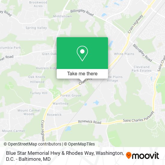 Blue Star Memorial Hwy & Rhodes Way map