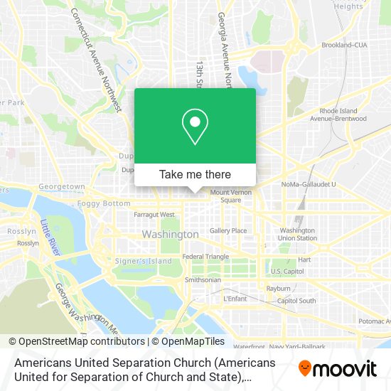 Mapa de Americans United Separation Church (Americans United for Separation of Church and State)