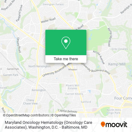 Mapa de Maryland Oncology Hematology (Oncology Care Associates)