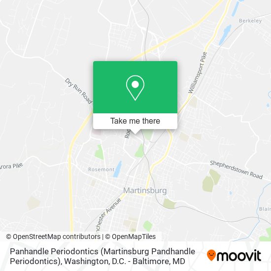 Mapa de Panhandle Periodontics (Martinsburg Pandhandle Periodontics)