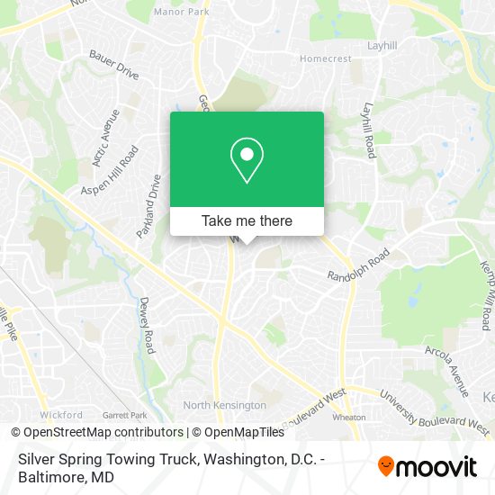 Silver Spring Towing Truck map