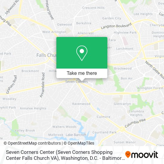 Mapa de Seven Corners Center (Seven Corners Shopping Center Falls Church VA)