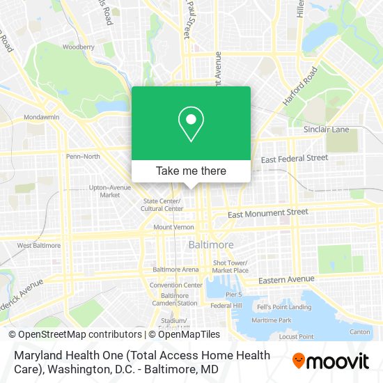 Mapa de Maryland Health One (Total Access Home Health Care)