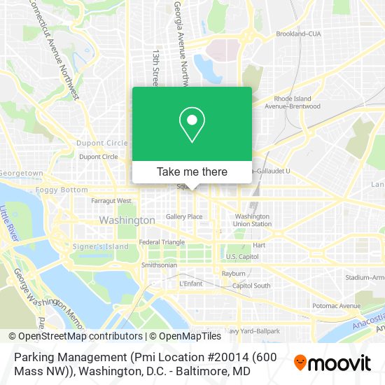 Parking Management (Pmi Location #20014 (600 Mass NW)) map