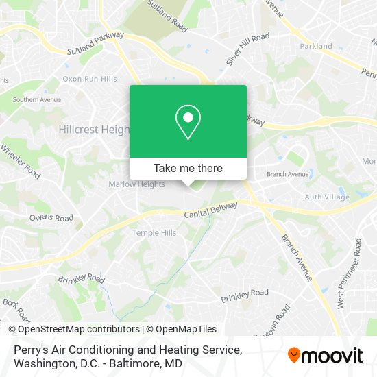 Perry's Air Conditioning and Heating Service map