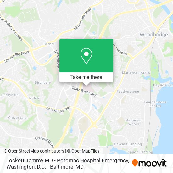 Mapa de Lockett Tammy MD - Potomac Hospital Emergency