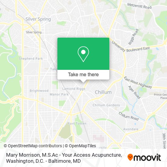 Mary Morrison, M.S.Ac - Your Access Acupuncture map