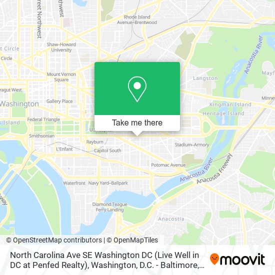 North Carolina Ave SE Washington DC (Live Well in DC at Penfed Realty) map