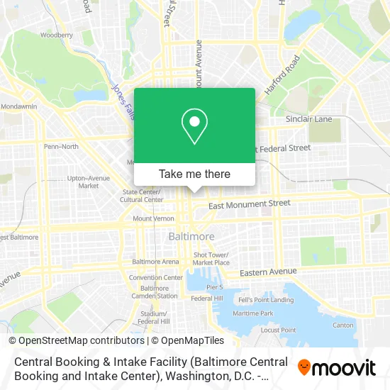 Mapa de Central Booking & Intake Facility (Baltimore Central Booking and Intake Center)