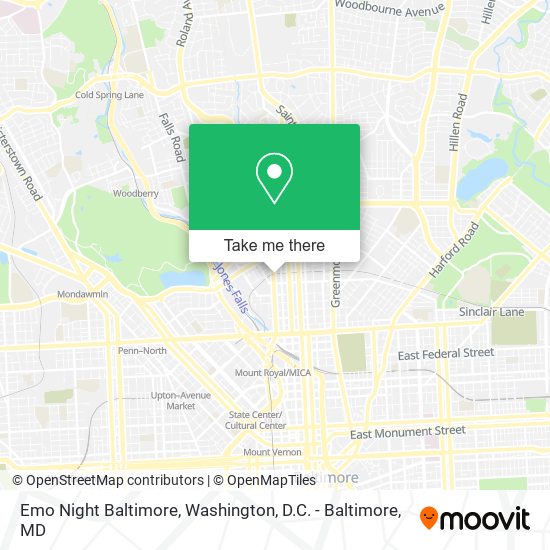 Emo Night Baltimore map