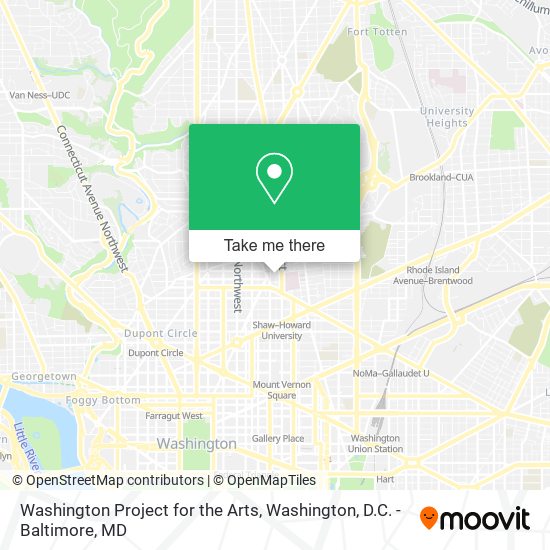 Washington Project for the Arts map