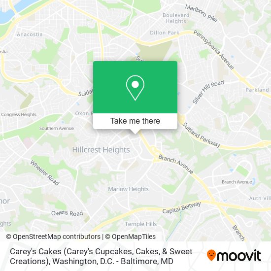 Mapa de Carey's Cakes (Carey's Cupcakes, Cakes, & Sweet Creations)