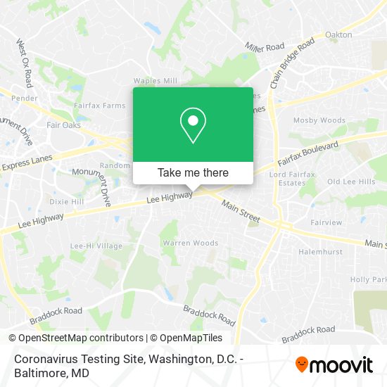 Mapa de Coronavirus Testing Site