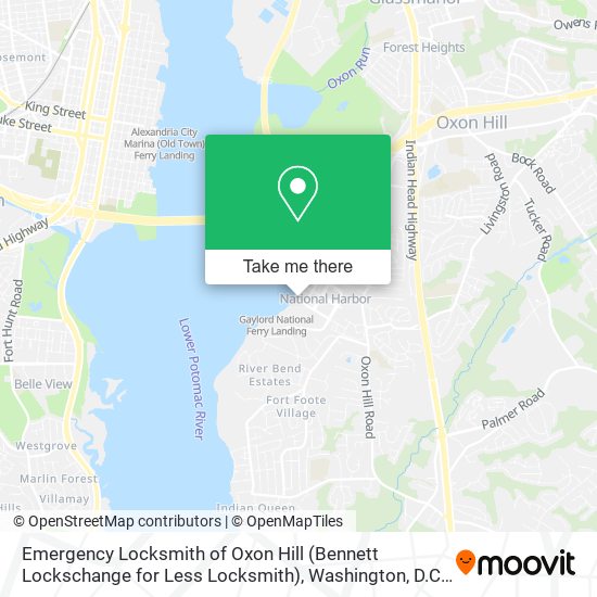 Mapa de Emergency Locksmith of Oxon Hill (Bennett Lockschange for Less Locksmith)