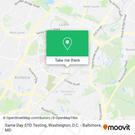 Same Day STD Testing map