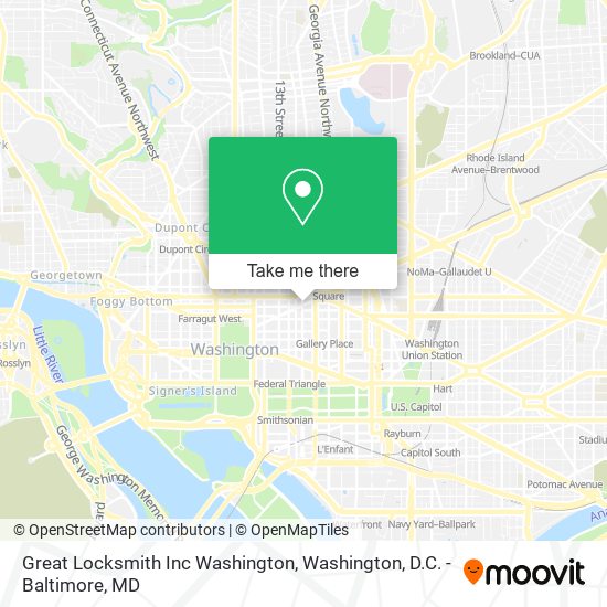 Mapa de Great Locksmith Inc Washington