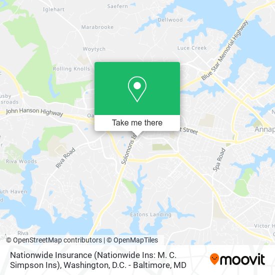 Nationwide Insurance (Nationwide Ins: M. C. Simpson Ins) map