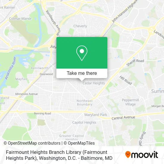 Fairmount Heights Branch Library (Fairmount Heights Park) map