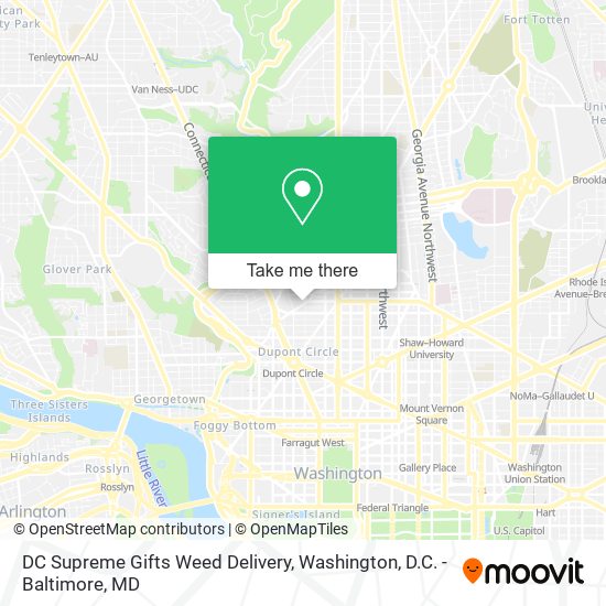 Mapa de DC Supreme Gifts Weed Delivery