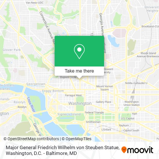 Major General Friedrich Wilhelm von Steuben Statue map