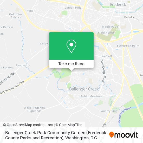 Mapa de Ballenger Creek Park Community Garden (Frederick County Parks and Recreation)