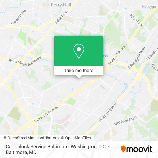 Car Unlock Service Baltimore map