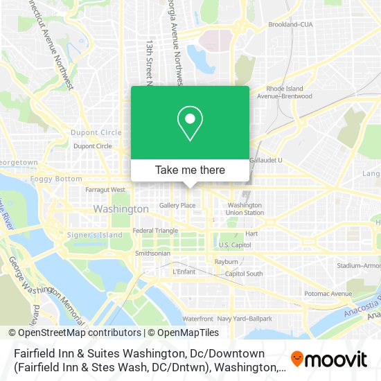 Mapa de Fairfield Inn & Suites Washington, Dc / Downtown (Fairfield Inn & Stes Wash, DC / Dntwn)