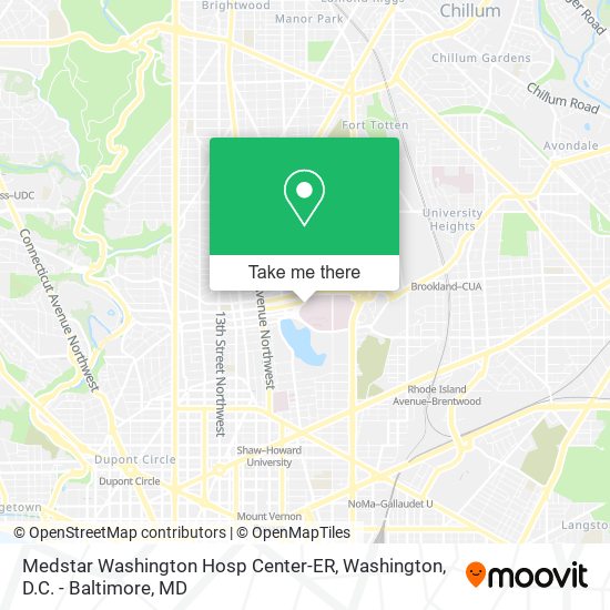 Medstar Washington Hosp Center-ER map