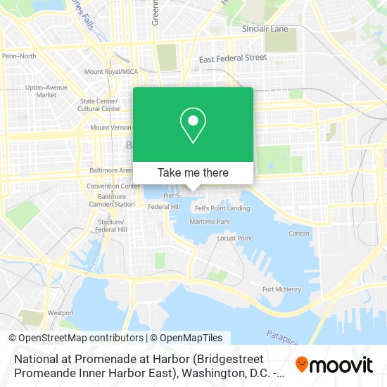 Mapa de National at Promenade at Harbor (Bridgestreet Promeande Inner Harbor East)