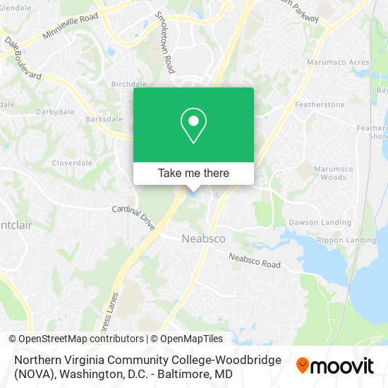 Northern Virginia Community College-Woodbridge (NOVA) map