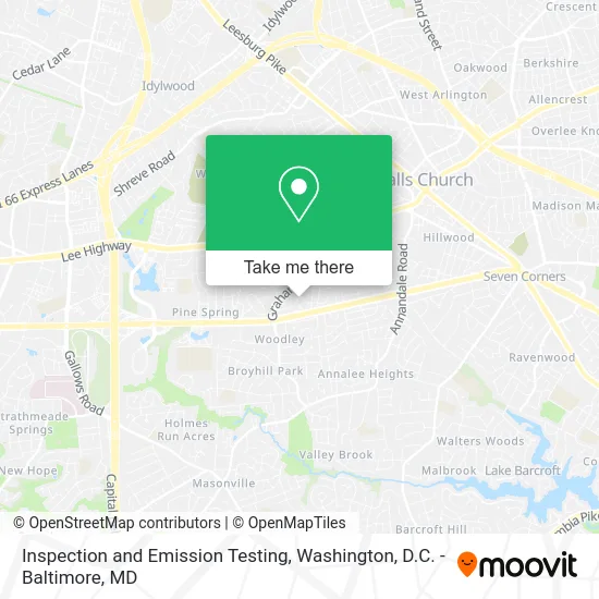 Inspection and Emission Testing map