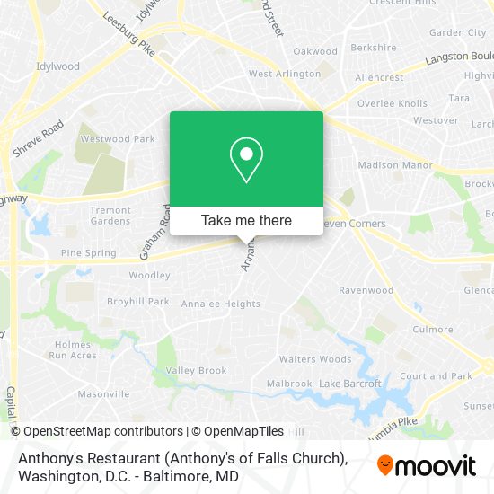 Mapa de Anthony's Restaurant (Anthony's of Falls Church)